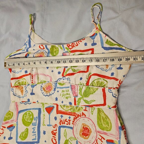 Cynthia Rowley Maxi Sun Dress Women Size XL Fruit Print Linen - Picture 9 of 13